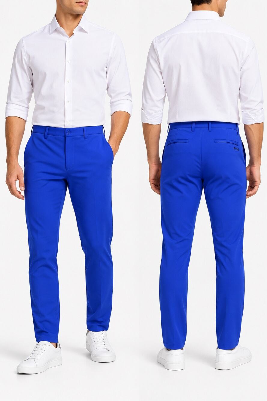 BOSS Hugo Boss T-Motioner Tech Twill Pants 32R Royal Blue 50502841 4-Way Stretch